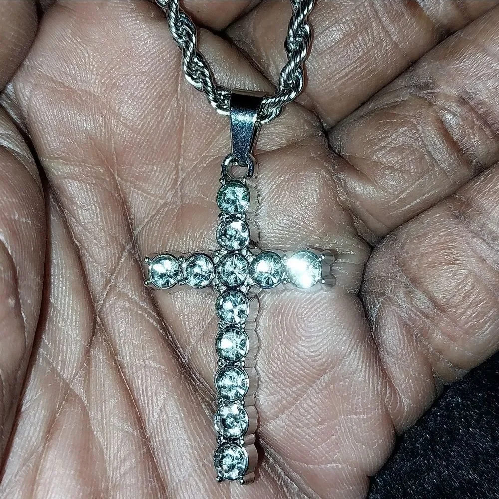 24-inch sparkling Cross pendant necklace